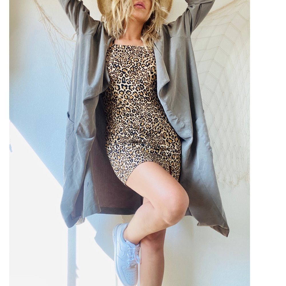 Color Thread Olive Long Lapel Jacket - Picture 10 of 10